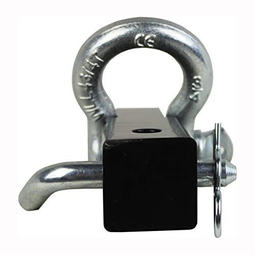 MaxxHaul 70250 Receiver Hitch D-Ring (with 3/4" Forged Shackle and Solid Shaft for Vehicle Recovery Towing)