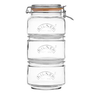 kilner stackable storage jar set, 17.5 x 17.5 x 32 cm