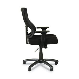 Alera ALEELT4214F Elusion II Series 275 lbs. Capacity Mesh Mid-Back Swivel/Tilt Chair with Adjustable Arms - Black