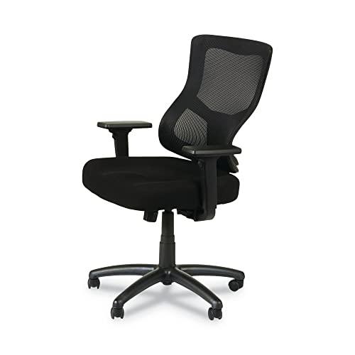 Alera ALEELT4214F Elusion II Series 275 lbs. Capacity Mesh Mid-Back Swivel/Tilt Chair with Adjustable Arms - Black