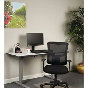 Alera ALEELT4214F Elusion II Series 275 lbs. Capacity Mesh Mid-Back Swivel/Tilt Chair with Adjustable Arms - Black