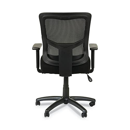 Alera ALEELT4214F Elusion II Series 275 lbs. Capacity Mesh Mid-Back Swivel/Tilt Chair with Adjustable Arms - Black