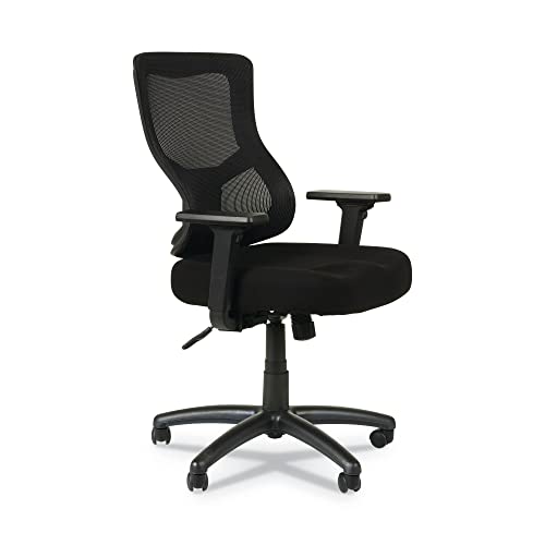 Alera ALEELT4214F Elusion II Series 275 lbs. Capacity Mesh Mid-Back Swivel/Tilt Chair with Adjustable Arms - Black