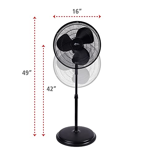 Alera ALEFANP16B 120V 0.37 Amp 3-Speed 16 in. Corded Pedestal Stand Fan - Black