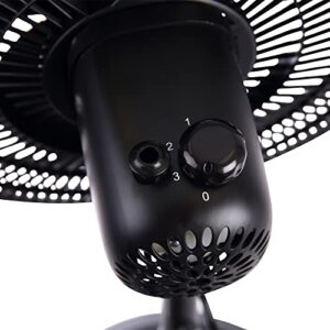 Alera ALEFANP16B 120V 0.37 Amp 3-Speed 16 in. Corded Pedestal Stand Fan - Black