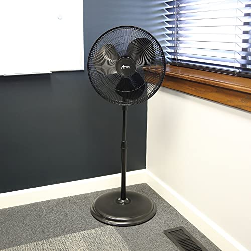 Alera ALEFANP16B 120V 0.37 Amp 3-Speed 16 in. Corded Pedestal Stand Fan - Black