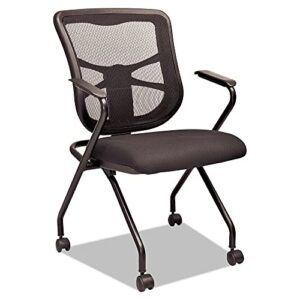 alera aleel4914 elusion padded mesh nesting chair - black (2/carton)