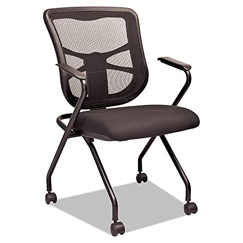 Alera ALEEL4914 Elusion Padded Mesh Nesting Chair - Black (2/Carton)