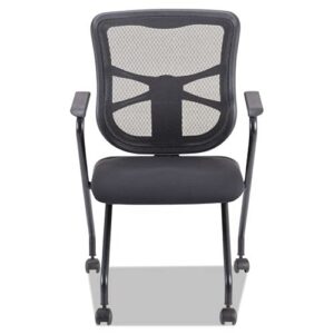 Alera ALEEL4914 Elusion Padded Mesh Nesting Chair - Black (2/Carton)