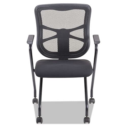 Alera ALEEL4914 Elusion Padded Mesh Nesting Chair - Black (2/Carton)