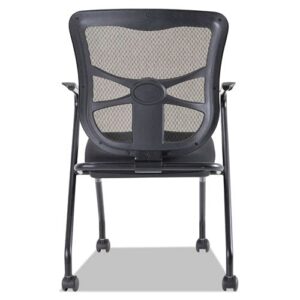 Alera ALEEL4914 Elusion Padded Mesh Nesting Chair - Black (2/Carton)