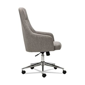 Alera ALECS4151 Captain Series Chrome Base 275 lbs. Capacity High-Back Chair - Gray Tweed