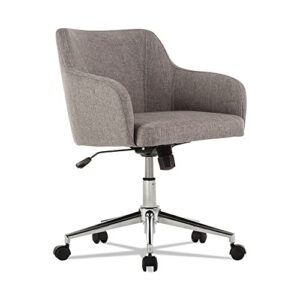 alera alecs4251 captain series chrome base 275 lbs. capacity mid-back chair - gray tweed