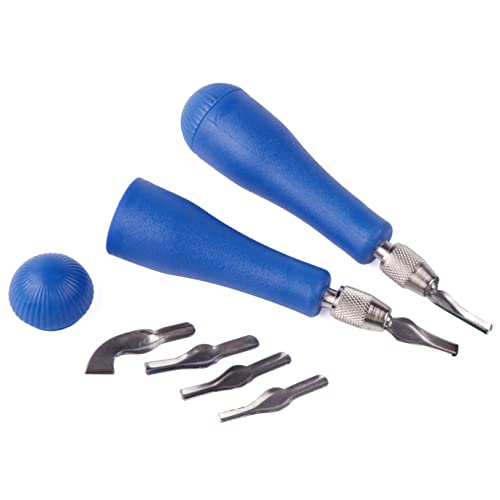 Falling in Art Block Cutters- Craft Linoleum Carving Tools with 6 Type Blades and 2 Plastic Storage Handles