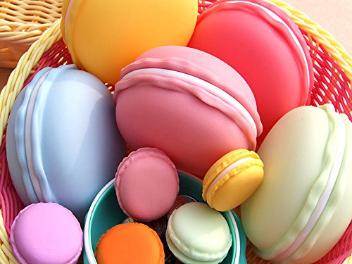 Giant Macaron Case, Coolrunner Macaron Jewelry Box, Macaron Cute Pill Box, Colorful Macaron Jewelry Storage Box, Shape Storage Box Candy Cute Pill Organizer Case Container(Large 2 pcs)