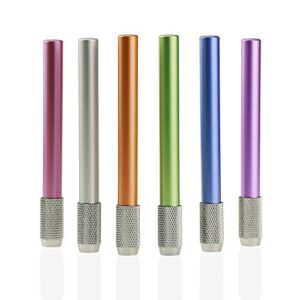 youshares aluminum assorted colors pencil lengthener – pencil extender holder for colored pencils in regular size (6 pcs)