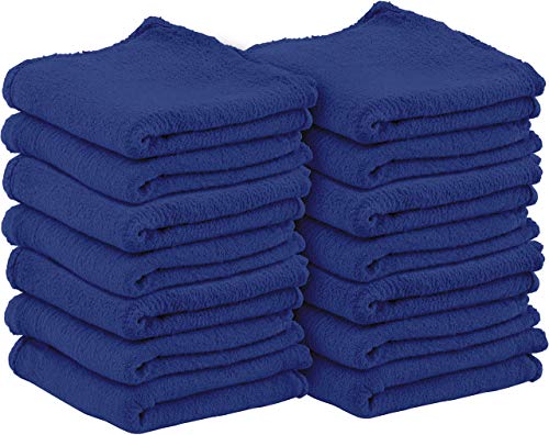 Utopia Towels 100 Pack Commercial Shop Towels - Cleaning Rags (Blue, 100)