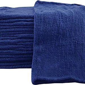 Utopia Towels 100 Pack Commercial Shop Towels - Cleaning Rags (Blue, 100)