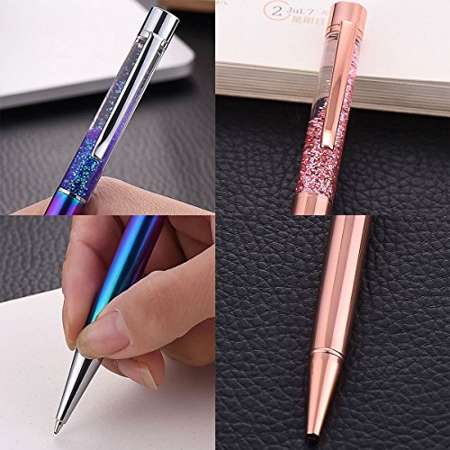 Pen Bling sets Pen Rhinestones Crystal Metal Ballpoint Pens Fine Black Ink Office Supplies(package of 4)