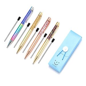 Pen Bling sets Pen Rhinestones Crystal Metal Ballpoint Pens Fine Black Ink Office Supplies(package of 4)