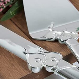 Lenox True Love Silver Personalized Wedding Cake Cutting Set, Engraved Wedding Cake Knife and Server, Wedding Cake Cutter