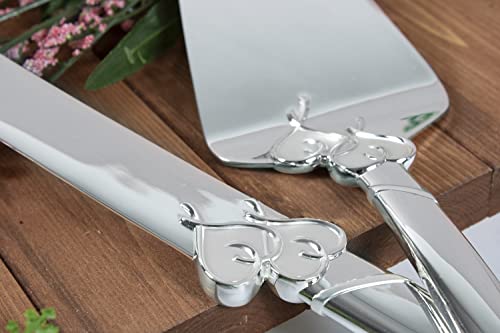 Lenox True Love Silver Personalized Wedding Cake Cutting Set, Engraved Wedding Cake Knife and Server, Wedding Cake Cutter