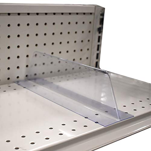 Lightweight T Shaped Transparent PVC Plastic Shelf Divider - Free Standing Organizer - 10 Pack