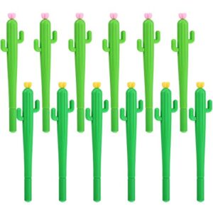 toodoo 12 pieces cactus rollerball pens 0.5 mm black ink pens vibrant cute plant pen for school home office (12 pieces)
