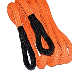 1"×30ft Kinetic Energy Rope Truck SUV Tow Rope,Recovery Rope 30000lbs,Towing Rope (Orange)