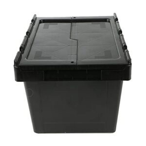 mind reader crate-blk 16 quart, 4 gallon, storage bin, stackable heavy duty storage crate, black