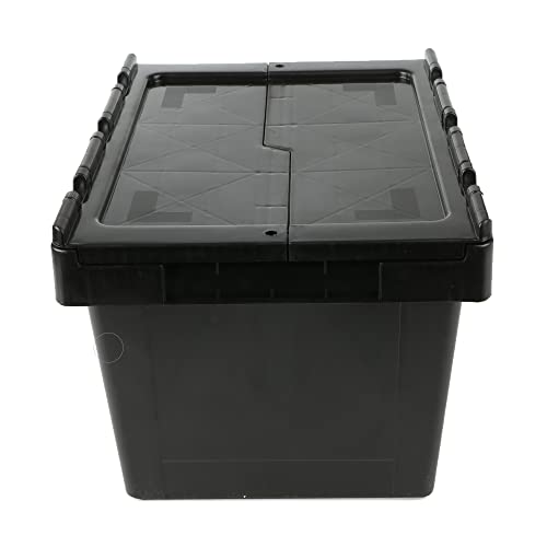 Mind Reader CRATE-BLK 16 Quart, 4 Gallon, Storage Bin, Stackable Heavy Duty Storage Crate, Black