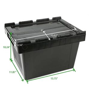 Mind Reader CRATE-BLK 16 Quart, 4 Gallon, Storage Bin, Stackable Heavy Duty Storage Crate, Black