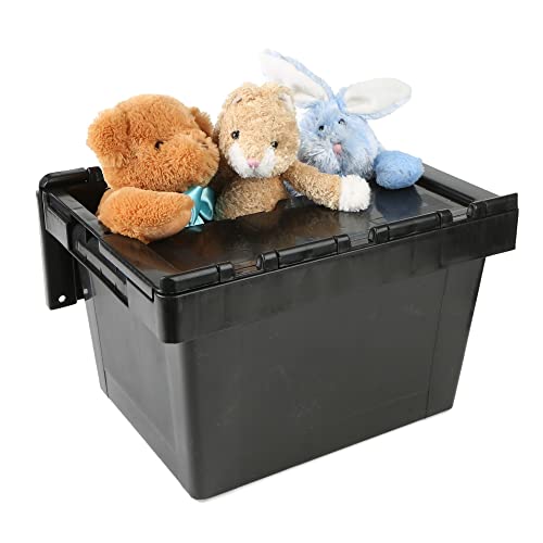 Mind Reader CRATE-BLK 16 Quart, 4 Gallon, Storage Bin, Stackable Heavy Duty Storage Crate, Black