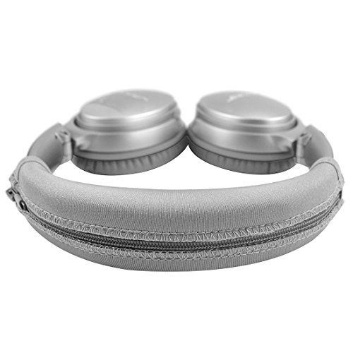 Geekria Headphone Replacement for Bose QuietComfort QC35, QC25, QC2, QC15 Replacement Ear Pad and Headband Pad/Ear Cushion + Headband Cushion/Repair Parts Suit (Grey Silver)