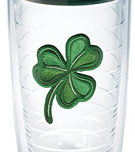 Tervis Shamrock Made in USA Double Walled Insulated Tumbler Cup Keeps Drinks Cold & Hot, 16oz, Clear