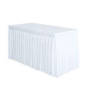 surmente tablecloth 14 ft polyester table skirt for weddings, banquets, or restaurants(white) … …