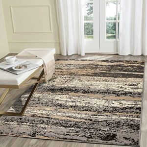 LR Home Infinity Area Rug, 7'9" x 9'5", Gray/Black