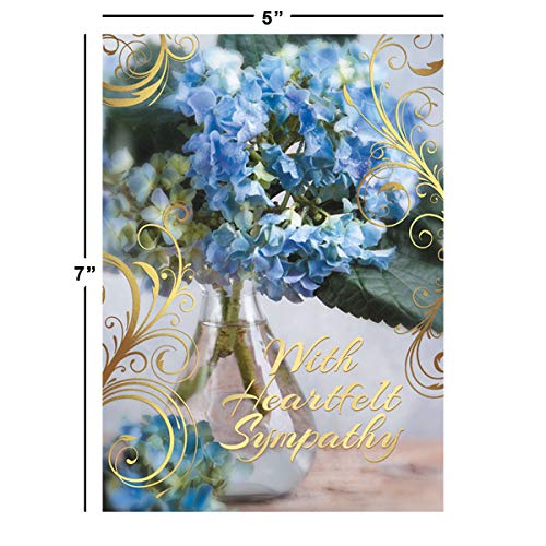 Mega Sympathy Greeting Card Value Pack - Set of 40 (20 designs), Large 5" x 7", Sympathy Cards with Sentiments Inside, White Envelopes