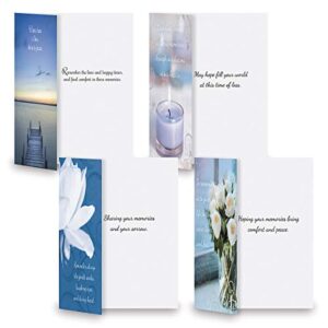 Mega Sympathy Greeting Card Value Pack - Set of 40 (20 designs), Large 5" x 7", Sympathy Cards with Sentiments Inside, White Envelopes