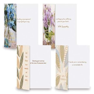 Mega Sympathy Greeting Card Value Pack - Set of 40 (20 designs), Large 5" x 7", Sympathy Cards with Sentiments Inside, White Envelopes