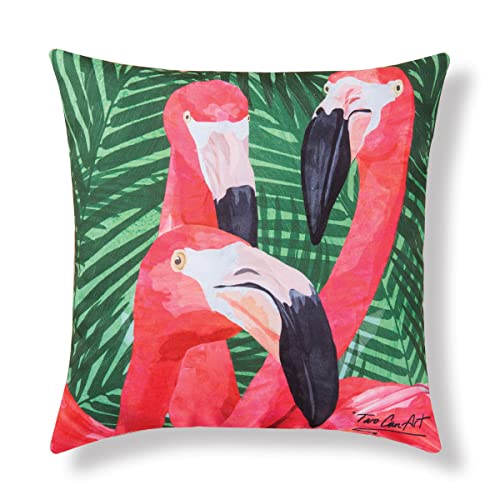 Home & Garden Pink Flamingo Indoor Outdoor Pillow Tropical Beach Premium Decor Decoration Accent Throw Pillow 18" x 18" Multi