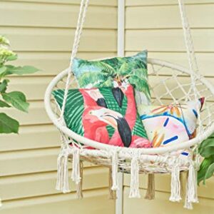 Home & Garden Pink Flamingo Indoor Outdoor Pillow Tropical Beach Premium Decor Decoration Accent Throw Pillow 18" x 18" Multi