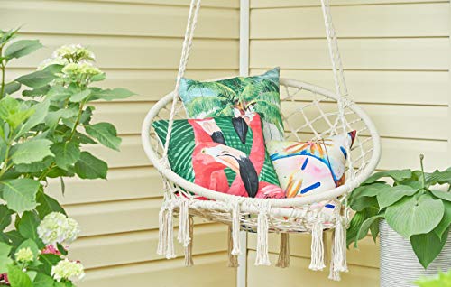 Home & Garden Pink Flamingo Indoor Outdoor Pillow Tropical Beach Premium Decor Decoration Accent Throw Pillow 18" x 18" Multi