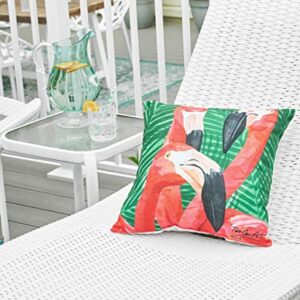 Home & Garden Pink Flamingo Indoor Outdoor Pillow Tropical Beach Premium Decor Decoration Accent Throw Pillow 18" x 18" Multi