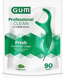 GUM Professional Clean Flossers Fresh Mint - 90 ct, Pack of 5