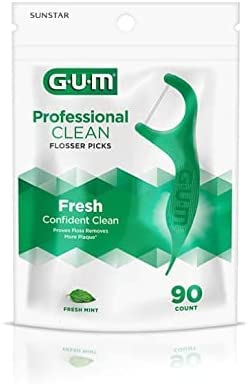 GUM Professional Clean Flossers Fresh Mint - 90 ct, Pack of 5