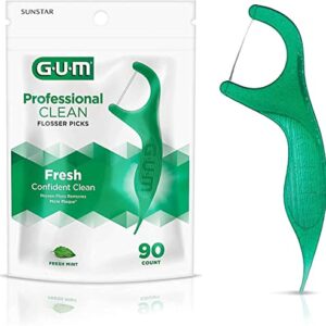 GUM Professional Clean Flossers Fresh Mint - 90 ct, Pack of 5