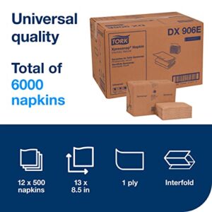 Tork Xpressnap Natural Dispenser Napkin N4, Universal, Interfold 1-ply, 13" x 8.5", 12 x 500 napkins, DX906E