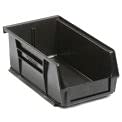 Plastic Stacking Bin, 4-1/8 x 7-3/8 x 3, Black - Lot of 24