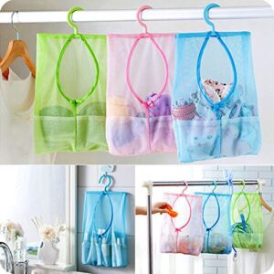 yjydada bathroom storage clothespin mesh bag hooks hanging bag organizer shower bath new (pink)